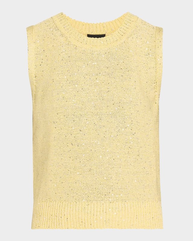Micro Sequined Knit Sleeveless Sweater